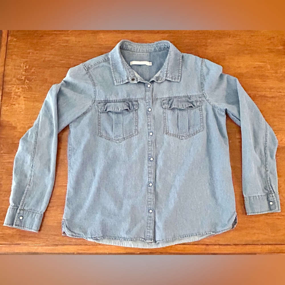 Have Light Blue Denim Button-Up Shirt